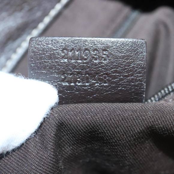 GUCCI GG Canvas Hand Bag Web Sherry Line Beige Gold 211935 Auth 99143 - Picture 12 of 16